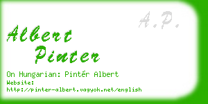 albert pinter business card