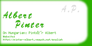 albert pinter business card